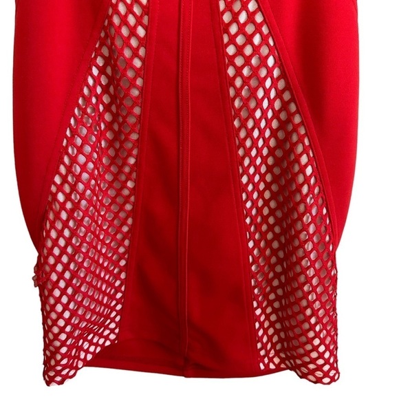 Red Bodycon Club Mini Dress by Meek Sz Large - Picture 6 of 14